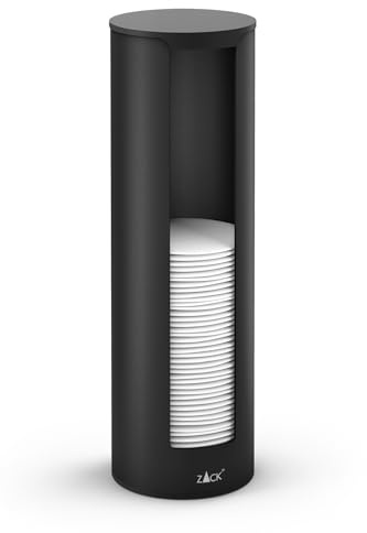 Zack OLOMO Wattepad-Spender aus Edelstahl - moderner Wattepad Organizer schwarz matt 40518 - stilvolle Aufbewahrung für Bad & Kosmetik – Wattepads hygienisch & griffbereit