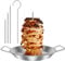 Gatphy Vertical Meat Skewer with 3 Replacement Spikes, Stainless Steel Vertical Skewer Grill with Hanger Barbecue Grilling Rack Barbecue Kebab Spike for BBQ Oven Chicken Steak Meat (Spikes & Hanger)