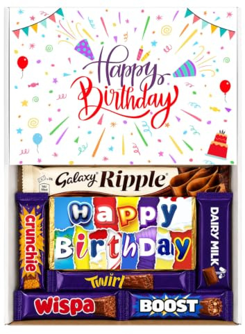 Sweet Shoppe Birthday Chocolate Gift Box - Happy Birthday Chocolate Hamper, Letterbox Friendly Gift for Men, Women & Kids