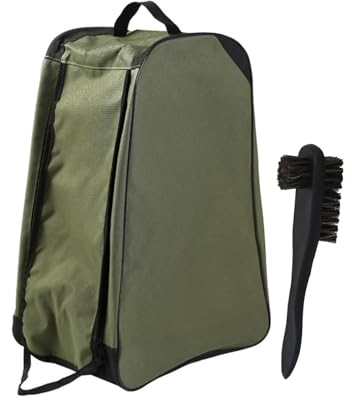 ADVENTURE PEAKS Wellington Boot Bag Water Resistant Welly Boot Bags for Adults – Dust Resistant Walking Boot Bag with Handle & Dual Zip – Wellie Boot Bag for Car, Travel & Outdoor Storage (Green)