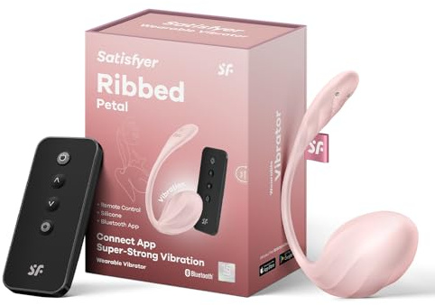 Satisfyer Ribbed Petal Connect App | G-Punkt-Vibrator | Wasserdicht (IPX7) | Ferngesteuerter tragbarer Vibrator | Wiederaufladbares Sex-Spielzeug | Sex Toys | G-Punkt-Vibrator | Für Männer & Frauen