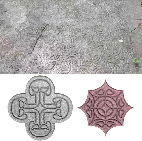 EXCLURA Betonstempel 2 Stück Steinmuster-Betonprägung, Zement-Polyurethan-Stempel, Dekorativ für Terrasse/Gehwege, Nahtloses Betonabdruckwerkzeug