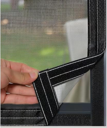 Edelstahl Fliegengitter Katzensicher, Fensterschutz Katze Ohne Bohren, Robust und Zuverlässig Fliegengitter Dachfenster, Katzensicheres Fliegengitter, Katzennetz Fenster für Balkon(80x120cm)