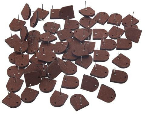 Hobbspring 60 Stück Ohrstecker Aus Holz Ohrring Zubehör Ohrstecker Mit 316 Edelstahlstiften Kokosnuss U Förmig Für Frauen DIY Schmuckzubehör