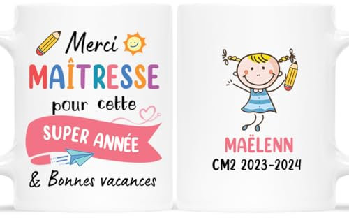 CADEAU PLUS Mug Personnalisé Pour Maîtresse - Merci Pour Cette Super Année - Fin d'Année