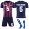 Deutschland Fußball Trikot mit Namen Nummer Logo Jungen, Personalisierte Fussball Trikot Set, Fußball Trikots Kinder Erwachsene,Outdoor Sportshirt Shorts und Socken Anzug