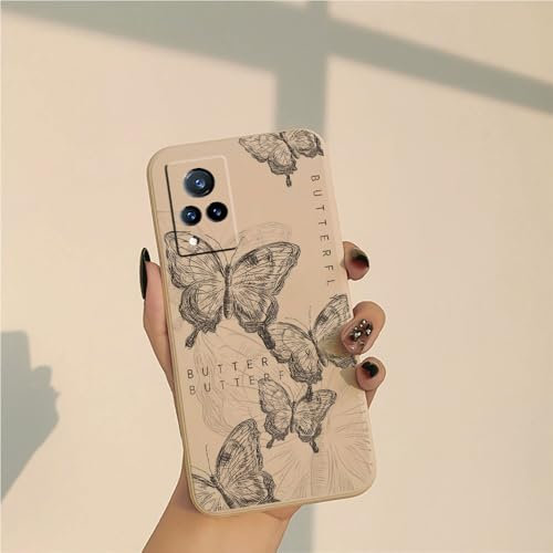 PAIXIKYZ Compatible avec Vivo V21 5G - Coque Silicone Souple Bords Droits Protection Complète L'appareil Photo Etui