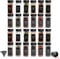 Livabl Bamboo Spice Jars with lids (120ml 24 pack) & Labels Glass Storage Jars with Bamboo Lids, 360 Minimalist Waterproof Spice Jar Labels- Airtight Kitchen Containers (Black)