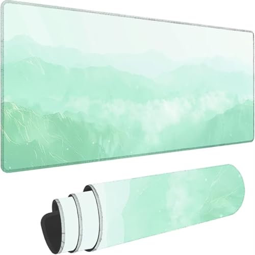 Verde Alfombrilla Ratón xxl Gaming 1500x800 mm, Antideslizante Tapete Escritorio con Bordes Cosidos Fresco Alfombrilla Ratón Grande Impermeable, Para Pc, Oficina, Accesorio Gamer, Decorar Regalos I-L