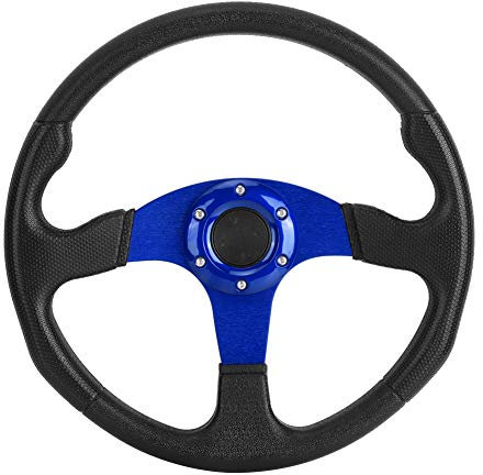 350 Mm 14 Zoll Rennwagen-Sportlenkrad Deep Dish 6 Schrauben Universelles Modifiziertes Zubehör Blau (Blau)