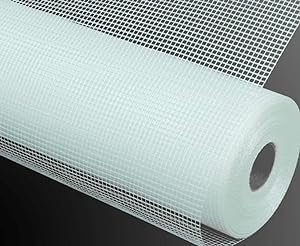 Ferretelix® Filet en fibre de verre pour plâtre professionnel blanc 1 m x 50 m lumière 5 mm x 5 mm
