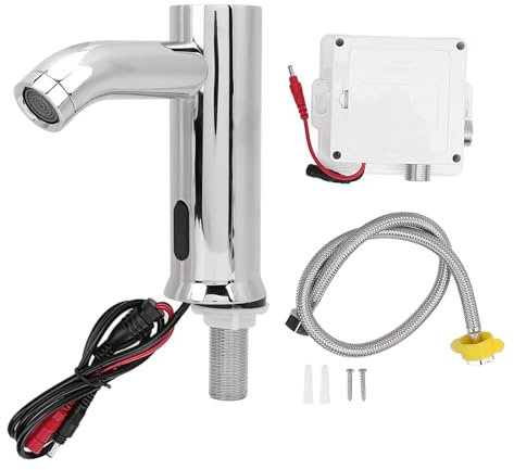 Grifo de Fregadero sin G1 G2, Grifo de Fregadero sin de Acero Inoxidable, Grifo con Sensor de Movimiento, Grifo de Fregadero Automático sin para Uso Comercial