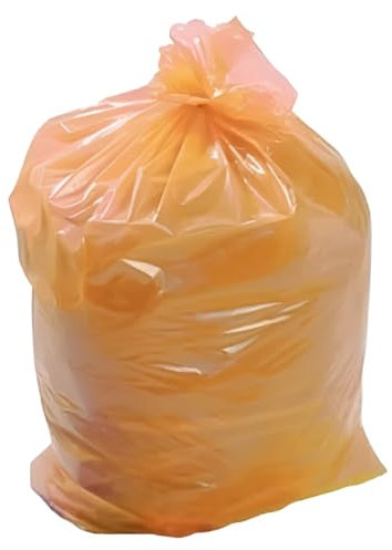 BUYERS POINT | Heavy Duty Orange Refuse Sacks| Polythene Bin Liners for Recycling & Rubbish Waste|Outdoor & Household waste (18 x 29 x 39”) (Orange, Pack of 50)
