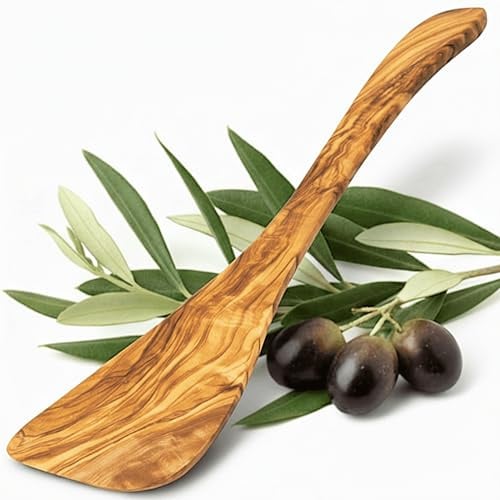 Stilux® Spatola di alta qualità in legno d'ulivo, utensile da cucina, igienica, resistente al calore e sostenibile