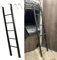 Hochbett Leiter Wohnmobil-Etagenbettleiter mit 2 Haken, Schwarze Metallbettleiter für Kinder Und Erwachsene, Doppelstockbettleiter für Wohnheime, Stufenleiter 116 130 140 150 160 165 170 175 180 185 C