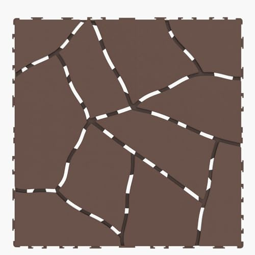 WPC Terrassenfliesen, 30x30 cm Wetterfest Balkon Bodenbelag Gartenfliesen, Wasserdicht Rutschfest, Klickfliesen Terrasse, für Balkon und Garten (Rotbraun,1 m² | 11 Fliesen)
