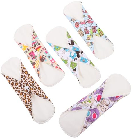 Beavorty 5 Piezas Toallas Sanitarias Reutilizables de Bambú y Algodón de Lavables Absorbentes y Prácticas para Uso Diario Colores Aleatorios