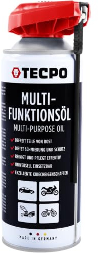 TECPO Multifunktionsöl 400ml Multifunktionsspray Schmiermittel Sprühöl Rostlöser Kriechöl mit klappbarem Sprührohr schmiert, schützt, reinigt, fettet mit Verschleiß- und Korrosionsschutz