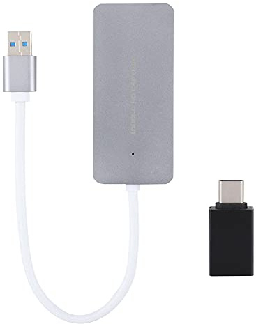 Hominas HDMI zu USB 3.0 UVC-Videoaufnahmekarte, HD-Recorder aus Aluminiumlegierung für Live-Streaming, Gaming und Videobearbeitung, kompatibel mit, Mac OS X, Linux One