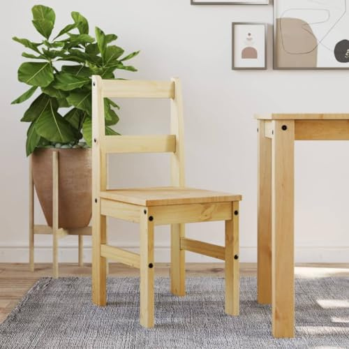 XHNIFBN Panama Esszimmerstühle 2er Set aus massiver Kiefer 40x46x90 cm Honigwachs-Finish Robust & Modern Bequeme Küchenstühle für Esszimmer Wohnzimmer