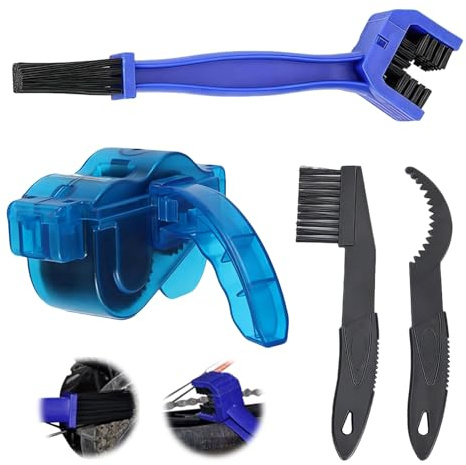 Limpiador de cadena de cadena de bicicleta, 4 unidades, dispositivo de limpieza de cadena con cepillo de cadena, kit de limpieza para bicicleta, herramienta para MTB, bicicleta, motocicleta