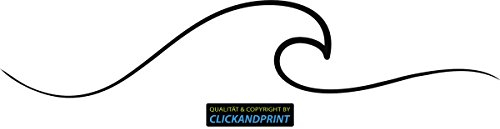 CLICKANDPRINT Aufkleber » Wellensilhouette, 20x3,9cm, Schwarz • Dekoaufkleber/Autoaufkleber/Sticker/Decal/Vinyl