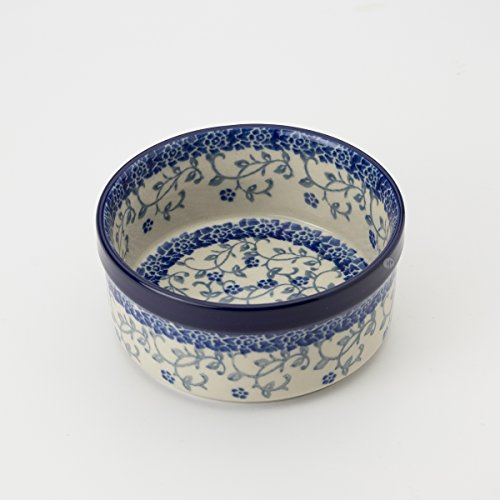 Polish Pottery 10cm Ramekin Soufflé Dish - Forget-me-not