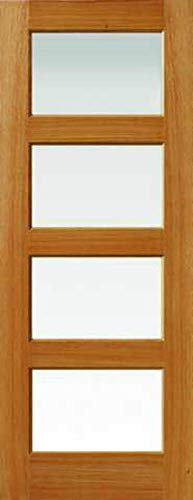 JB Kind Internal Oak Veneer Humber Unfinished 4L Clear Flat Safety Glass Door 1981mm x 762mm x 35mm (78 x 30)