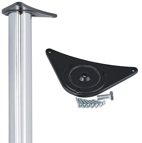 Gedotec Pied de Meuble en métal Pied de Table réglable Pied de Table Simple Chrome Poli cylindrique - Modèle H1712 | Hauteur 710 mm | Ø 60 mm | Pied d'appui avec matériel de Fixation | 1 Pièce