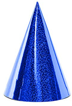Mellilu Glänzende Party Hütchen 17 cm 6 St. Holographisch Dunkelblau Party Geburtstag Silvester