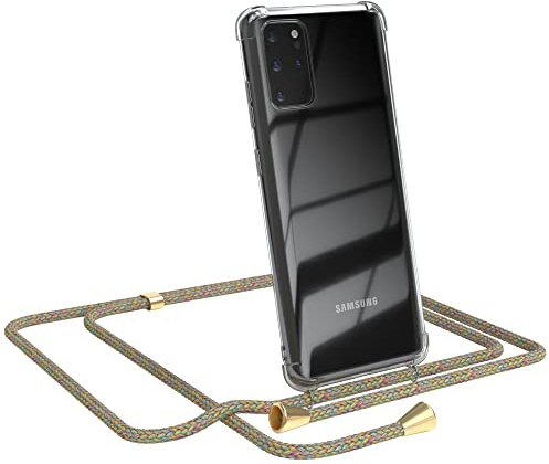 EAZY CASE Handykette kompatibel mit Samsung Galaxy S20 Plus / S20 Plus 5G Handyhülle mit Umhängeband, Handykordel mit Schutzhülle, Silikonhülle, Hülle mit Band, Stylische Kette, Rainbow