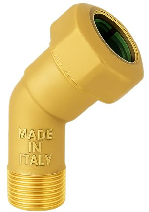 PE Rohr Verschraubung *MESSING Fitting Kupplung Winkel Klemmverbinder Muffe (Winkel 45° 25 x 3/4 AG)