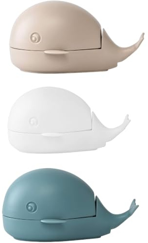 MEETOZ Silicone Washing Brush 3Pcs Creative Little Whale, Fingernail Scrub, Toe Cleaning With Handle Grip for Clothes Shoes Foot Scrubber