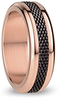 BERING Austauschbar Ringkombination für Damen in Rosé Gold & Braun mit einzigartigem Twist- & Change System, Yenisei
