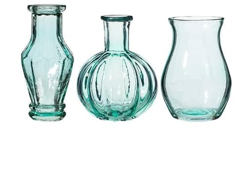 Sass & Belle Recycled Glass Vintage Bud Vase Pale Blue - Set of 3