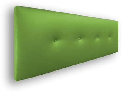 Silcar Home - Cabecero de Cama 135 Verde Silvi - Tapizado, Estructura Madera, Hilera Botones Estilo Moderno - Fácil Instalación, Acolchado Confort - 135 cm, Polipiel Verde