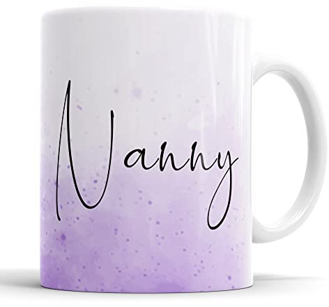 Faithful Prints Nanny Mug Watercolour Mugs for Nanny, Friend, Family Present, Birthday Gift, Christmas