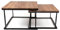 RIVERBANK® Couchtisch aus Eiche & Metall, Hochwertige Satztische aus Holz im 2er Set | Eckiger Sofa Tisch & Wohnzimmertisch aus Echtholz - 49cm hoch | Moderner Couch Beistelltisch, Dunkelbraun