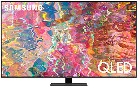 Samsung TV QLED QE50Q80BATXZT, Smart TV 50 Serie Q80B, QLED 4K UHD, Alexa e Google Assistant integrati, Carbon Silver, 2022, DVB-T2