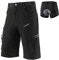 BERGRISAR Culotte Ciclismo Hombre Pantalon MTB y Bicicletas de montaña, Bolsillos con Cremallera, Resistente al Agua, Transpirables 1806BG, Acolchado extraíble Negro, Medium