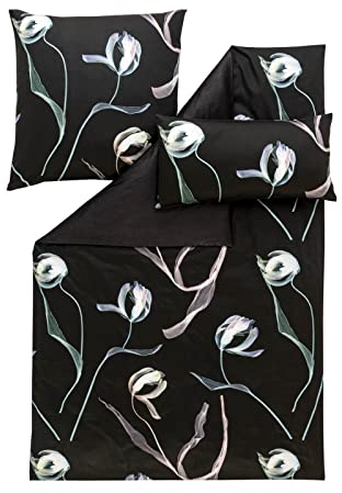 Estella Mako Satin Bettwäsche Tulipa 2 x 40x80 + 2 x 80x80 + 1 x 200x220 cm