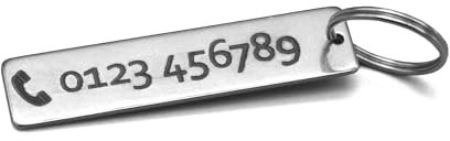 Schlüsselanhänger mit Wunschgravur - Telefonnummer Gravur - Beschriftung