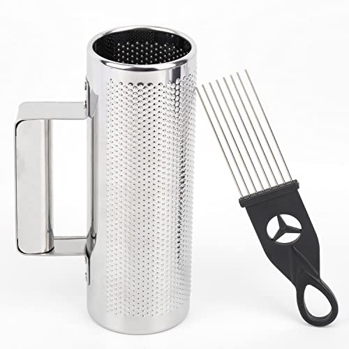 Mowind Metall Guiro Edelstahl Hand Percussion Musikinstrumente mit Schaber 20,3 cm 7,6 cm