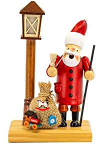 Kaladia - Rauchmann/Räucherfigur aus Holz - Motiv: Weihnachtsmann - für Räucherkerzen Größe M - Maße: ca. 11 x 7 x 19 cm