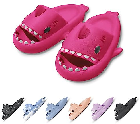 OEAK Ciabatte Donna Estive Adulto Bambino Ciabatte Squalo Donna Pantofole Uomo Cartone Ciabatte Animato Ultra Morbido Pantofole Mare Spiaggia, A-Orso fragola,40-41