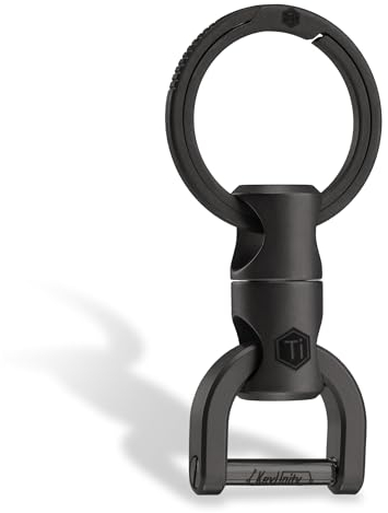 KeyUnity KM13BK Drehbarer Schlüsselanhänger mit D-Ring-Schlüsselbügel, drehbarer Schlüssel-Organizer aus Titan