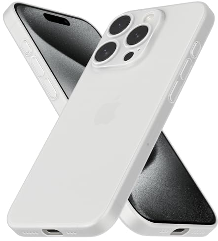 CELLBEE Kompatibel mit iPhone 15 Pro Hülle Case - Premium Slim Schutzhülle für iPhone, Extrem Dünn, Anti Kratzer, Schutz ohne Kompromisse, Milky Transparent - Durchsichtig