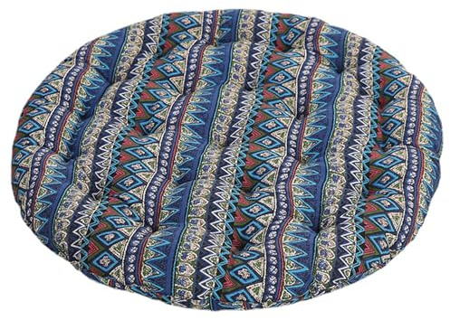 LZTENRETO Große Bodenkissen,Rund Leinen Futon-Kissen Japanischer Stil Getuftet Boden-Kissen Meditations-Kissen für das Sitzen auf dem Boden Fenster-Kissen für Yoga Sofa Balkon (Blau-2,75x75x10cm)
