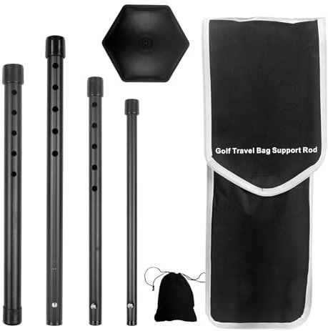 MaxEarn Golf-Reisetaschen-Stützstange, steifer Arm, Golf-Stützschutztasche, Zubehör, tragbarer Golf-Stützstock, verstellbar 48,3–132,1 cm, mit 4 Teleskopstangen