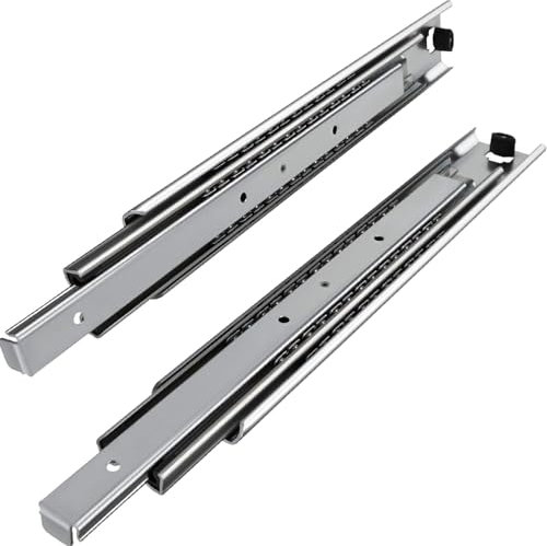 Junker 2 pièces de glissières à sortie totale KV1-80-H53-L1400-NF 140 cm (1400 mm) Glissières de tiroir charge admissible 80 à 100 kg